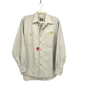 M‎ & M Vintage 90’s Planet Mars Mens Medium Embroidered Button Up Shirt